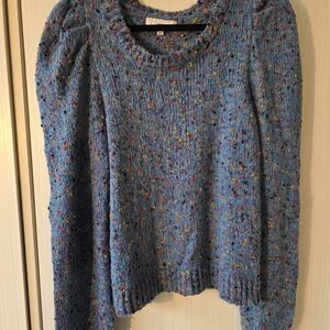 Blue Speckled Crewneck Women's Sweater